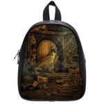 Woman Lost Model Alone School Bags (Small)  Front