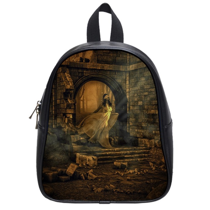 Woman Lost Model Alone School Bags (Small) 