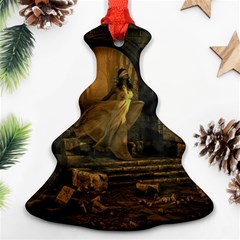 Woman Lost Model Alone Christmas Tree Ornament (two Sides) by Simbadda