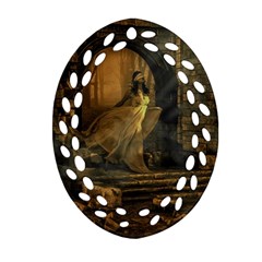 Woman Lost Model Alone Oval Filigree Ornament (two Sides) by Simbadda