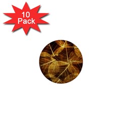 Leaves Autumn Texture Brown 1  Mini Buttons (10 Pack)  by Simbadda