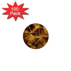 Leaves Autumn Texture Brown 1  Mini Magnets (100 Pack)  by Simbadda