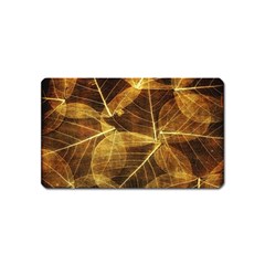 Leaves Autumn Texture Brown Magnet (name Card) by Simbadda