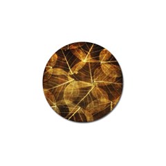 Leaves Autumn Texture Brown Golf Ball Marker by Simbadda