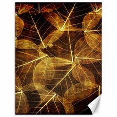 Leaves Autumn Texture Brown Canvas 12  X 16   by Simbadda