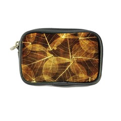 Leaves Autumn Texture Brown Coin Purse by Simbadda