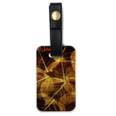 Leaves Autumn Texture Brown Luggage Tags (one Side)  by Simbadda