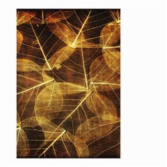 Leaves Autumn Texture Brown Small Garden Flag (two Sides) by Simbadda