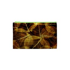 Leaves Autumn Texture Brown Cosmetic Bag (xs) by Simbadda