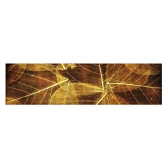 Leaves Autumn Texture Brown Satin Scarf (oblong) by Simbadda