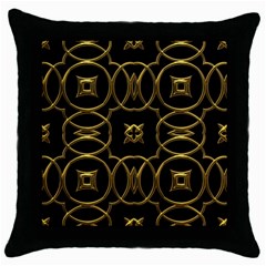 Black And Gold Pattern Elegant Geometric Design Throw Pillow Case (black) by yoursparklingshop