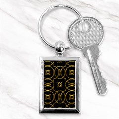 Black And Gold Pattern Elegant Geometric Design Key Chains (rectangle)  by yoursparklingshop