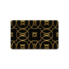 Black And Gold Pattern Elegant Geometric Design Magnet (name Card) by yoursparklingshop