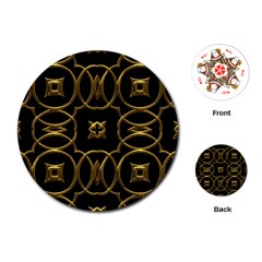 Black And Gold Pattern Elegant Geometric Design Playing Cards (round)  by yoursparklingshop