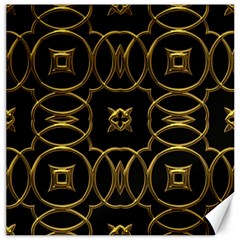 Black And Gold Pattern Elegant Geometric Design Canvas 12  X 12   by yoursparklingshop