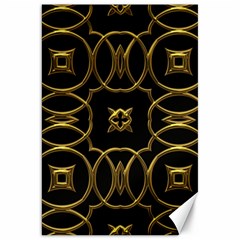 Black And Gold Pattern Elegant Geometric Design Canvas 20  X 30  