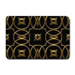 Black And Gold Pattern Elegant Geometric Design Small Doormat  by yoursparklingshop