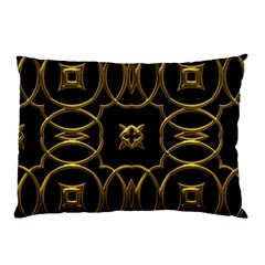 Black And Gold Pattern Elegant Geometric Design Pillow Case by yoursparklingshop