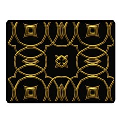 Black And Gold Pattern Elegant Geometric Design Fleece Blanket (small) by yoursparklingshop