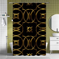 Black And Gold Pattern Elegant Geometric Design Shower Curtain 48  X 72  (small)  by yoursparklingshop