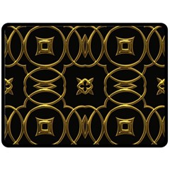 Black And Gold Pattern Elegant Geometric Design Double Sided Fleece Blanket (large)  by yoursparklingshop