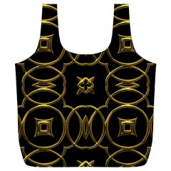 Black And Gold Pattern Elegant Geometric Design Full Print Recycle Bags (l)  by yoursparklingshop