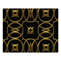 Black And Gold Pattern Elegant Geometric Design Double Sided Flano Blanket (large)  by yoursparklingshop