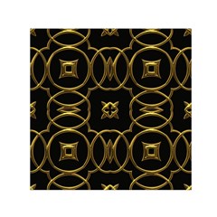 Black And Gold Pattern Elegant Geometric Design Small Satin Scarf (square) by yoursparklingshop