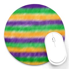 Mardi Gras Strip Tie Die Round Mousepads by PhotoNOLA