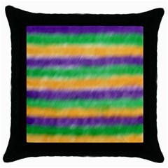 Mardi Gras Strip Tie Die Throw Pillow Case (black) by PhotoNOLA