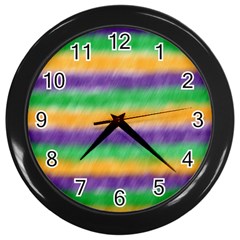 Mardi Gras Strip Tie Die Wall Clocks (black) by PhotoNOLA