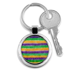 Mardi Gras Strip Tie Die Key Chains (round)  by PhotoNOLA