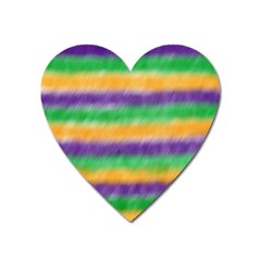 Mardi Gras Strip Tie Die Heart Magnet by PhotoNOLA