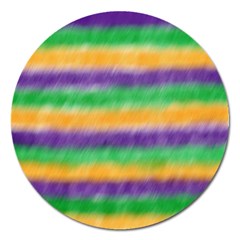 Mardi Gras Strip Tie Die Magnet 5  (round) by PhotoNOLA