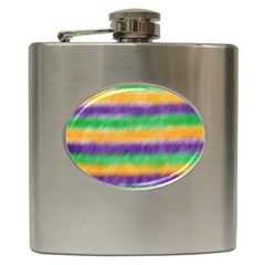 Mardi Gras Strip Tie Die Hip Flask (6 Oz) by PhotoNOLA