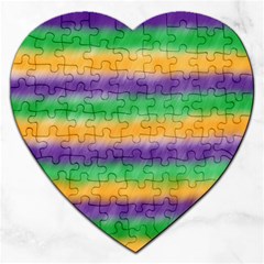 Mardi Gras Strip Tie Die Jigsaw Puzzle (heart) by PhotoNOLA