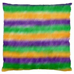 Mardi Gras Strip Tie Die Large Cushion Case (two Sides) by PhotoNOLA