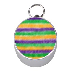 Mardi Gras Strip Tie Die Mini Silver Compasses by PhotoNOLA