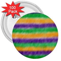 Mardi Gras Strip Tie Die 3  Buttons (100 Pack)  by PhotoNOLA