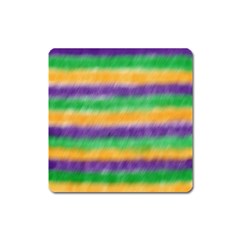 Mardi Gras Strip Tie Die Square Magnet by PhotoNOLA