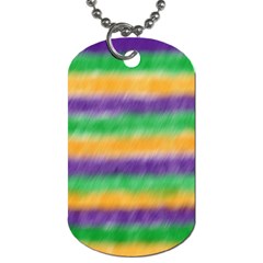 Mardi Gras Strip Tie Die Dog Tag (one Side) by PhotoNOLA