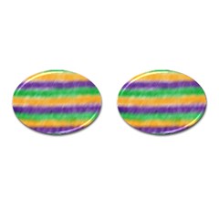 Mardi Gras Strip Tie Die Cufflinks (oval) by PhotoNOLA