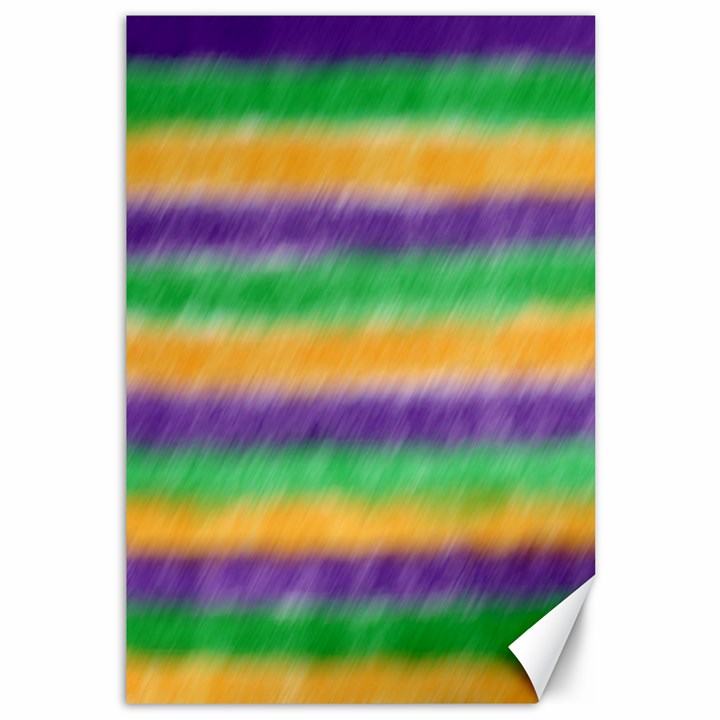 Mardi Gras Strip Tie Die Canvas 12  x 18  