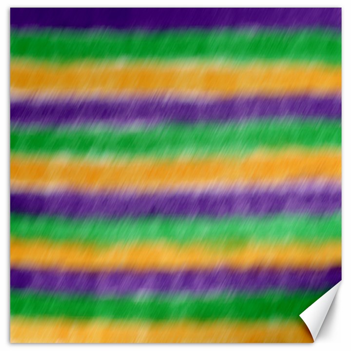 Mardi Gras Strip Tie Die Canvas 16  x 16  