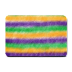 Mardi Gras Strip Tie Die Small Doormat  by PhotoNOLA