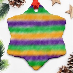 Mardi Gras Strip Tie Die Snowflake Ornament (two Sides) by PhotoNOLA