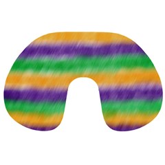 Mardi Gras Strip Tie Die Travel Neck Pillows by PhotoNOLA