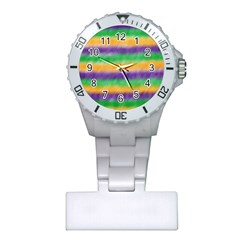 Mardi Gras Strip Tie Die Plastic Nurses Watch by PhotoNOLA