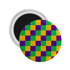 Mardi Gras Checkers 2 25  Magnets by PhotoNOLA