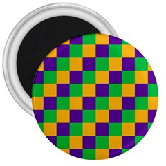 Mardi Gras Checkers 3  Magnets by PhotoNOLA